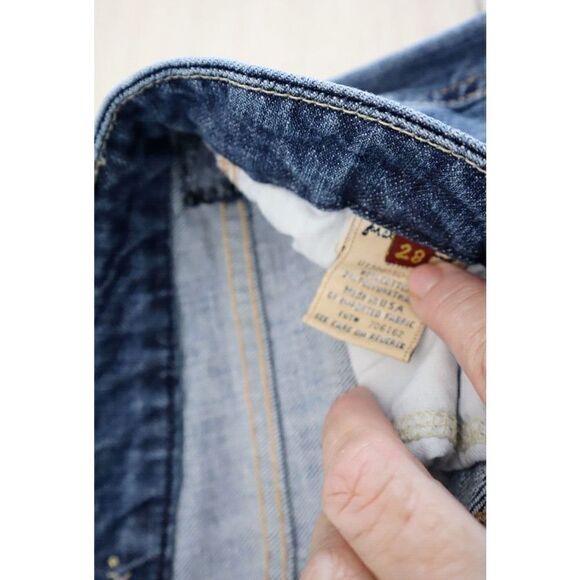 7 For All Mankind Women's Sz 28 Blue "A Pocket" Studded Bootcut Denim Jeans - Picture 3 of 8